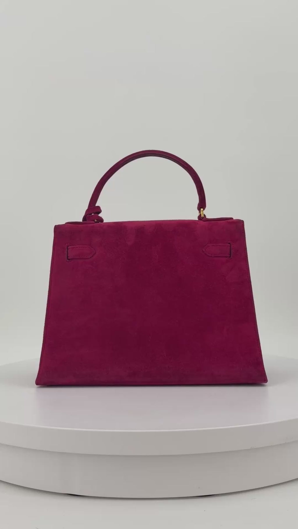 Hermès Kelly 28 Pink Doblis Suede Leather Gold Hardware | Randolph Goods