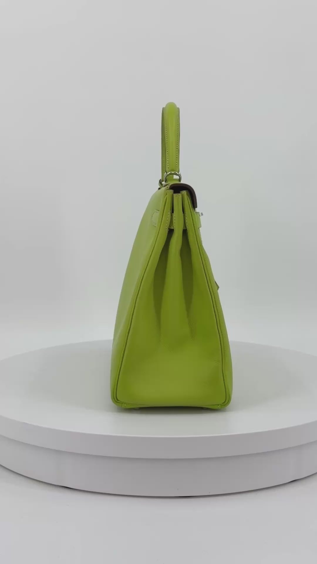 Hermès Kelly 35 Verso Candy Collection Kiwi/Vert Olive Epsom Palladium Hardware
