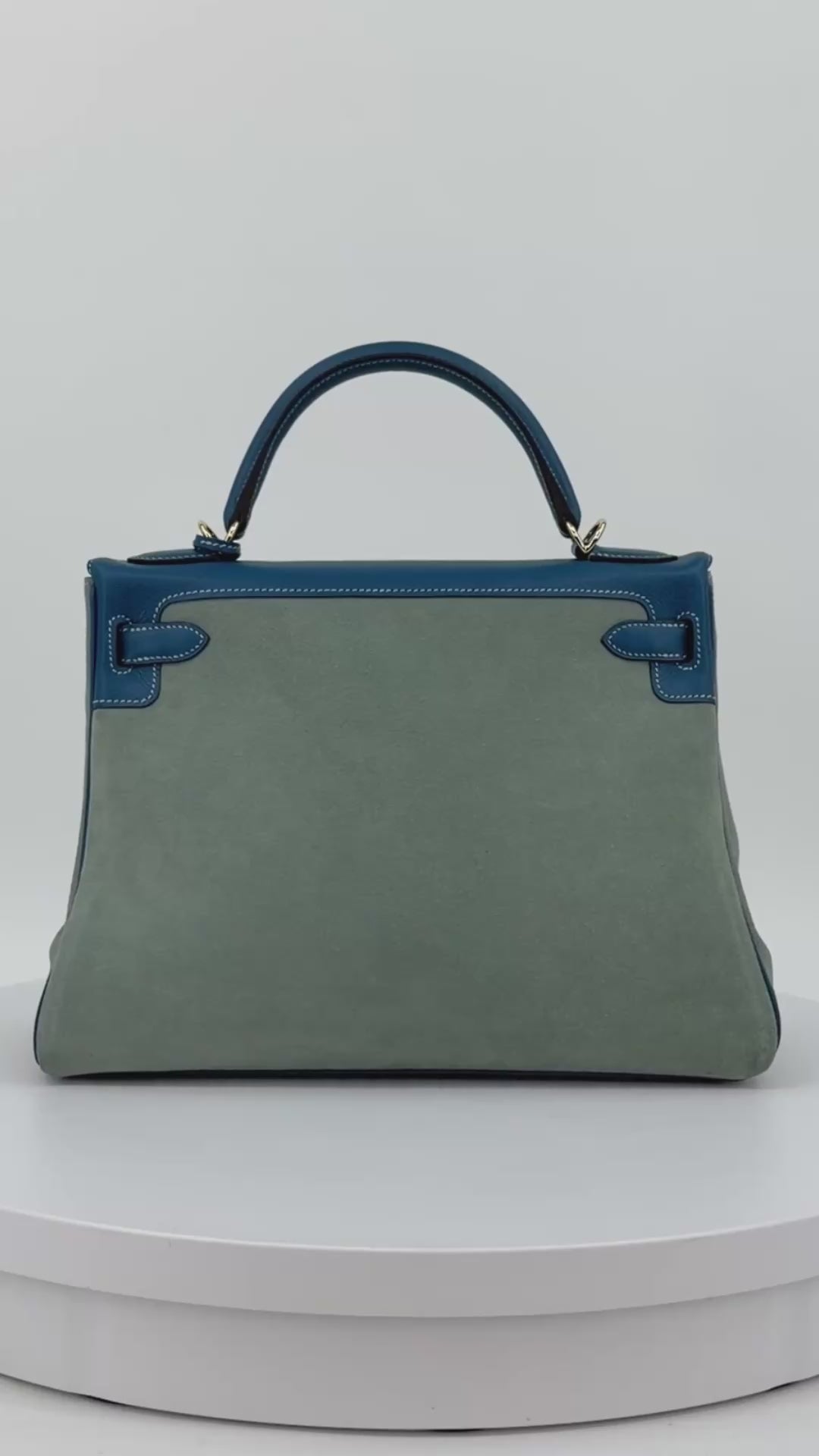 Hermès Kelly 32 Limited Edition Bleu de Galice Evercolor Leather