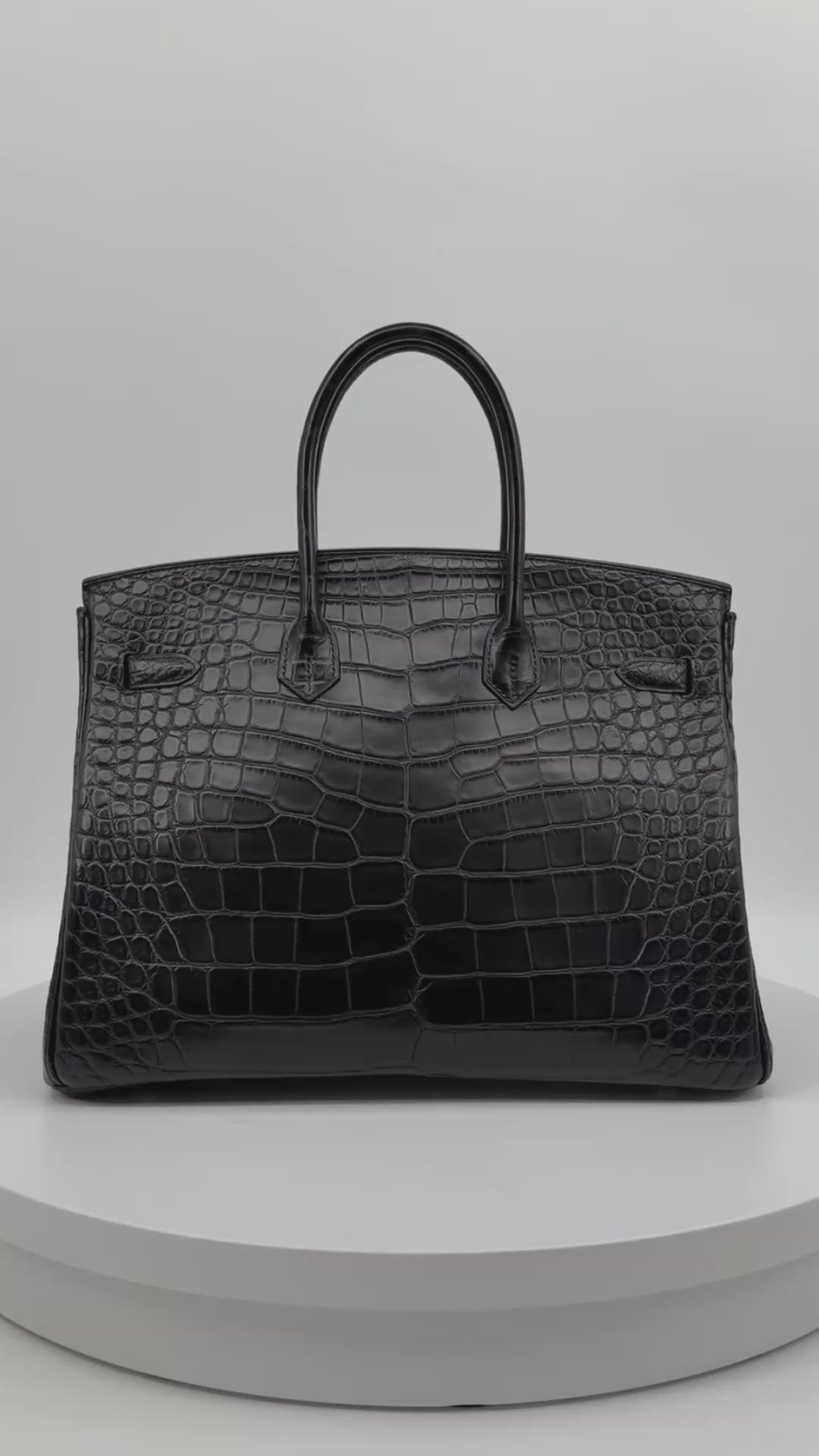 Hermès Birkin 35 Black Matte Alligator Leather Palladium Hardware