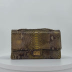CHANEL Python Reissue Double Flap Jumbo Bronze Multicolor Aged Gold Hardware