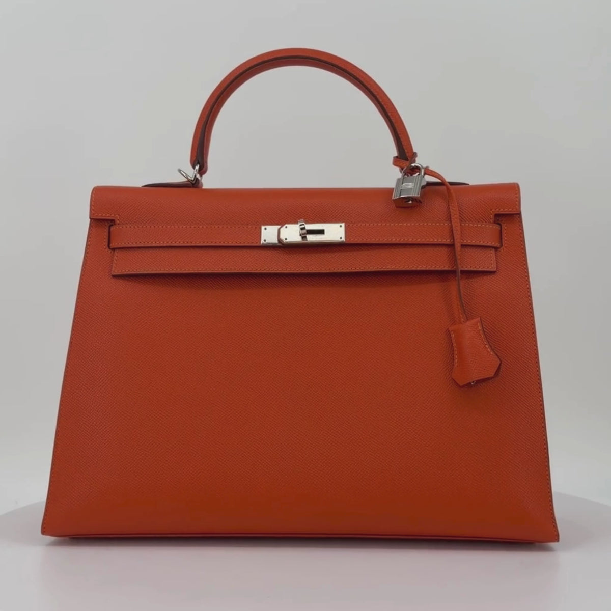 Hermès Kelly 35 Sellier Orange Epsom Palladium Hardware